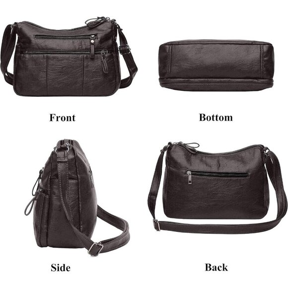 🆕Volganik Rock PU Leather Shoulder Bag Women Brown Soft Pocketbooks Purse - Picture 5 of 7